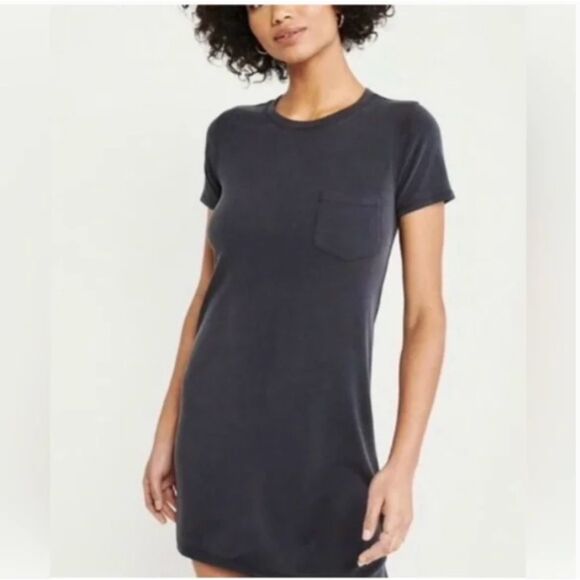 Abercrombie & Fitch Pocket Tee Mini T-Shirt Dress Gray Minimalist Size  Medium - Picture 1 of 6